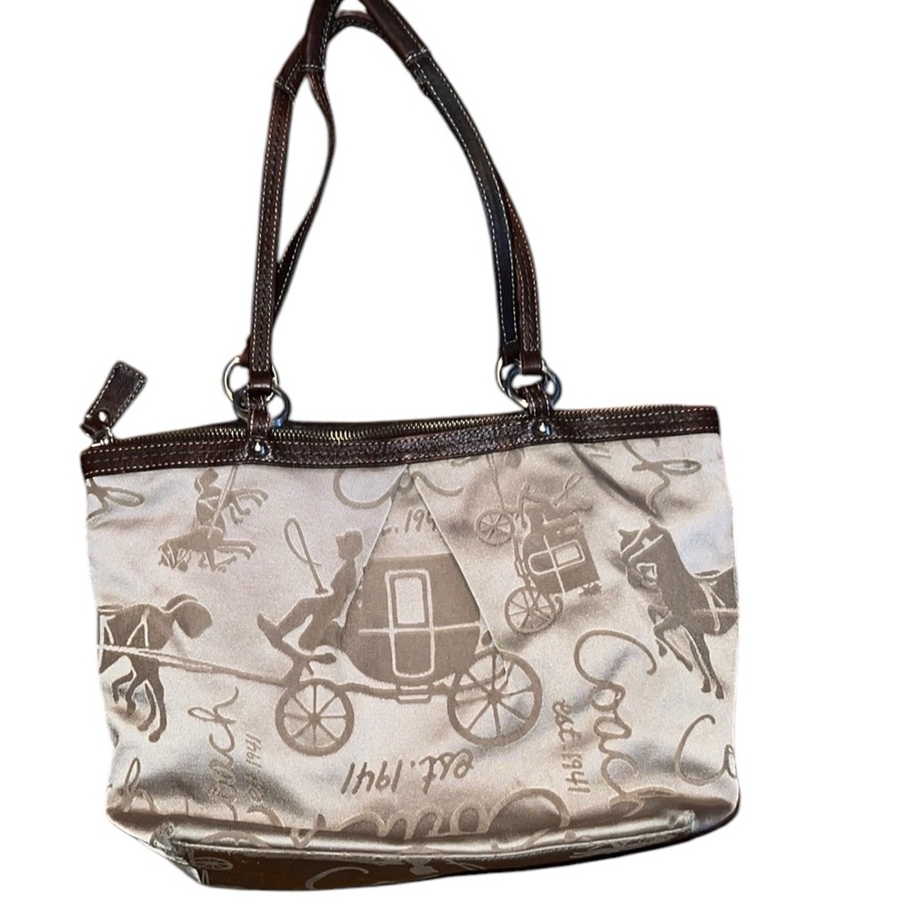 Coach Brown Tan Vintage Tote Bag